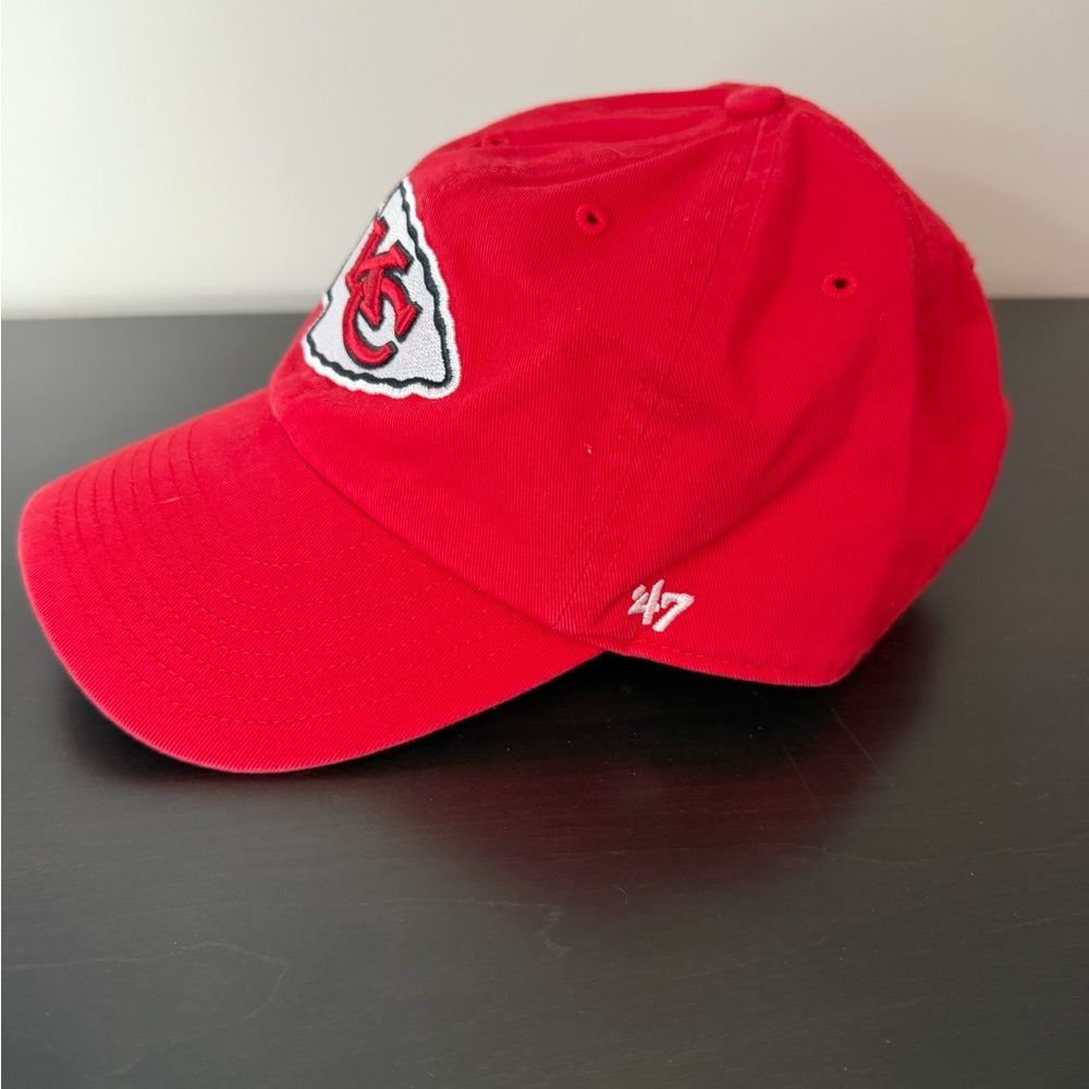 Kansas City Chiefs ’47 Brand Red Adjustable Hat NFL KC Logo Cap - Picture 2 of 7